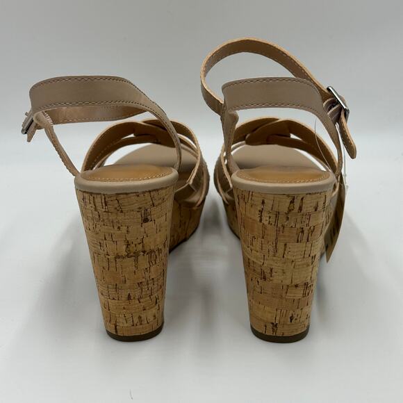 NWT A.N.A. Billie Nude Platform Block Heeled Sandals Buckle Strap Womens Size 11 - Picture 5 of 12